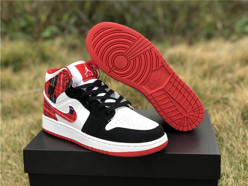 Air Jordan 1 Mid White Plaid(W)-028